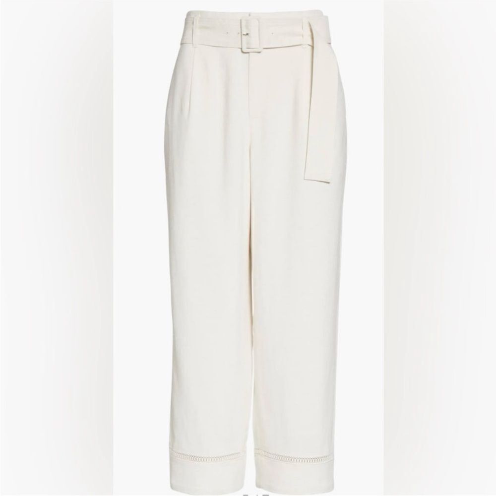 Club Monaco Cream Belted Women's Trousers, US6